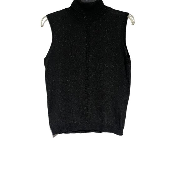 Kasper And Company ASL. Sweaters - Kasper And Company ASL. Women's Sleeveless Turtle Neck Shimmery Top Black Size M